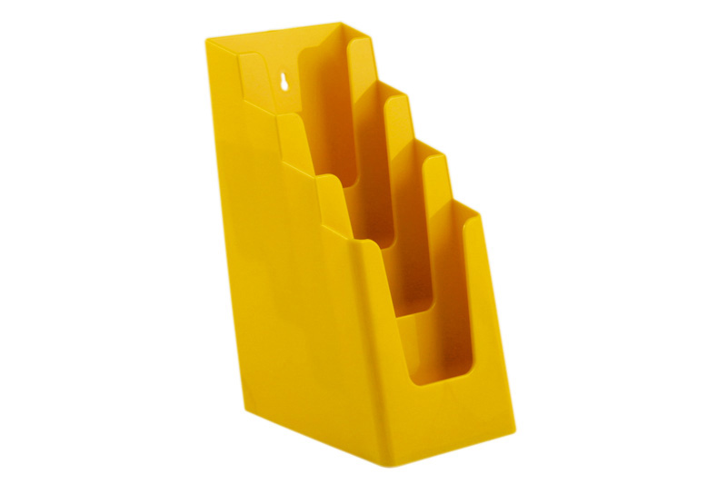 Literature holder 4 x1/3A4 signal Yellow  Packaged apiece in