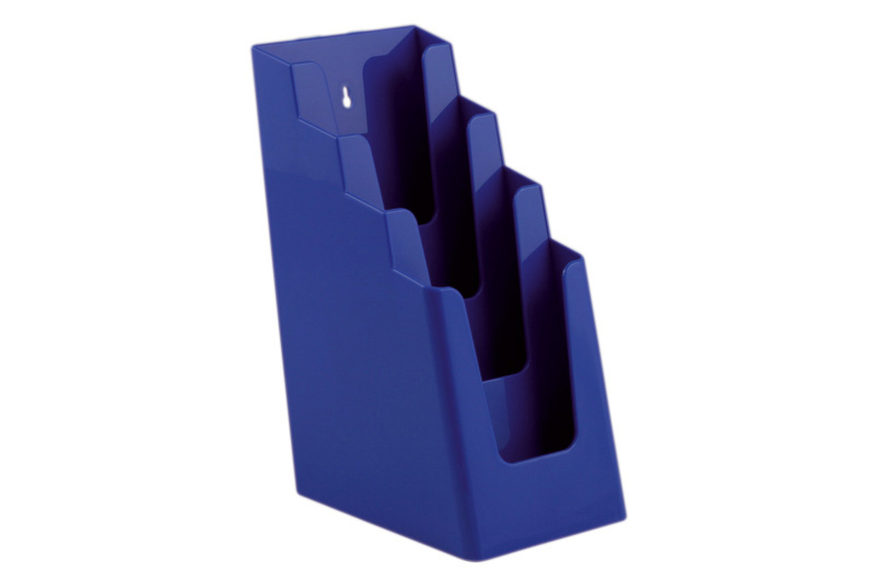 Literature holder 4 x 1/3 A4 signal Blue  Packaged apiece in
