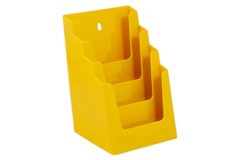 Literature holder 4 x A5 signal Yellow  Packaged apiece in l