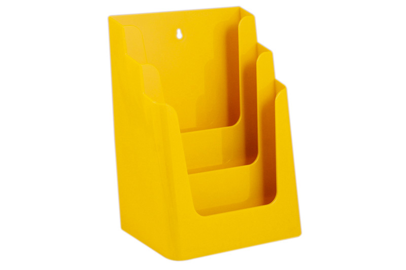 Literature holder 3 x A4 signal Yellow  Packaged apiece in l