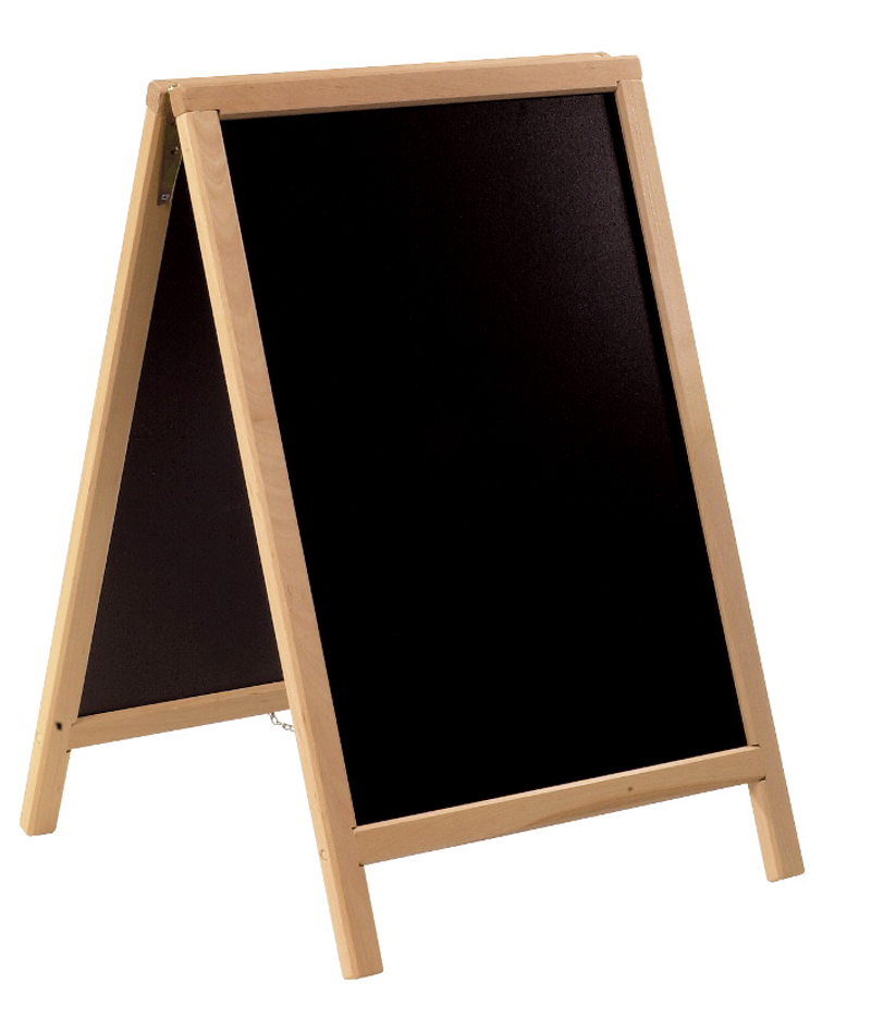Krijtstoepbord blank hout 55x85cm