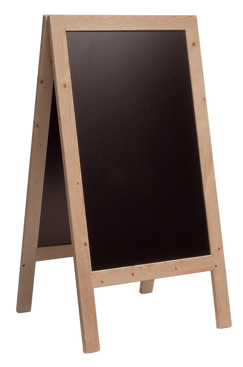 Krijtstoepbord Blank hout 75x135cm