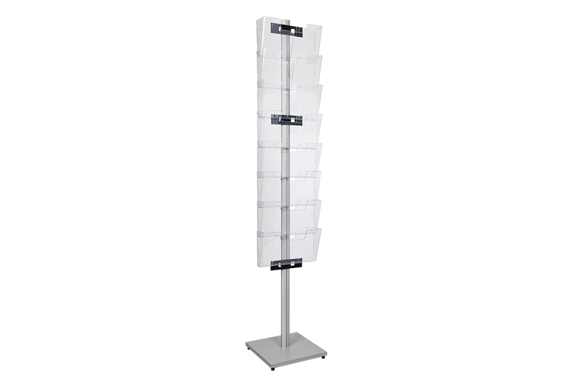 Free-standing display with 8 brochure holders A4 landscape
