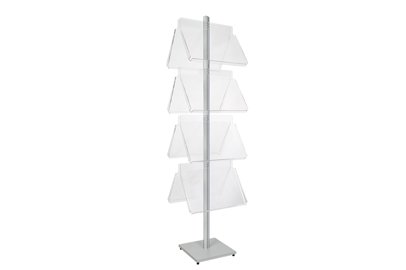 Free-standing display with 8 brochure holders A3 landscape