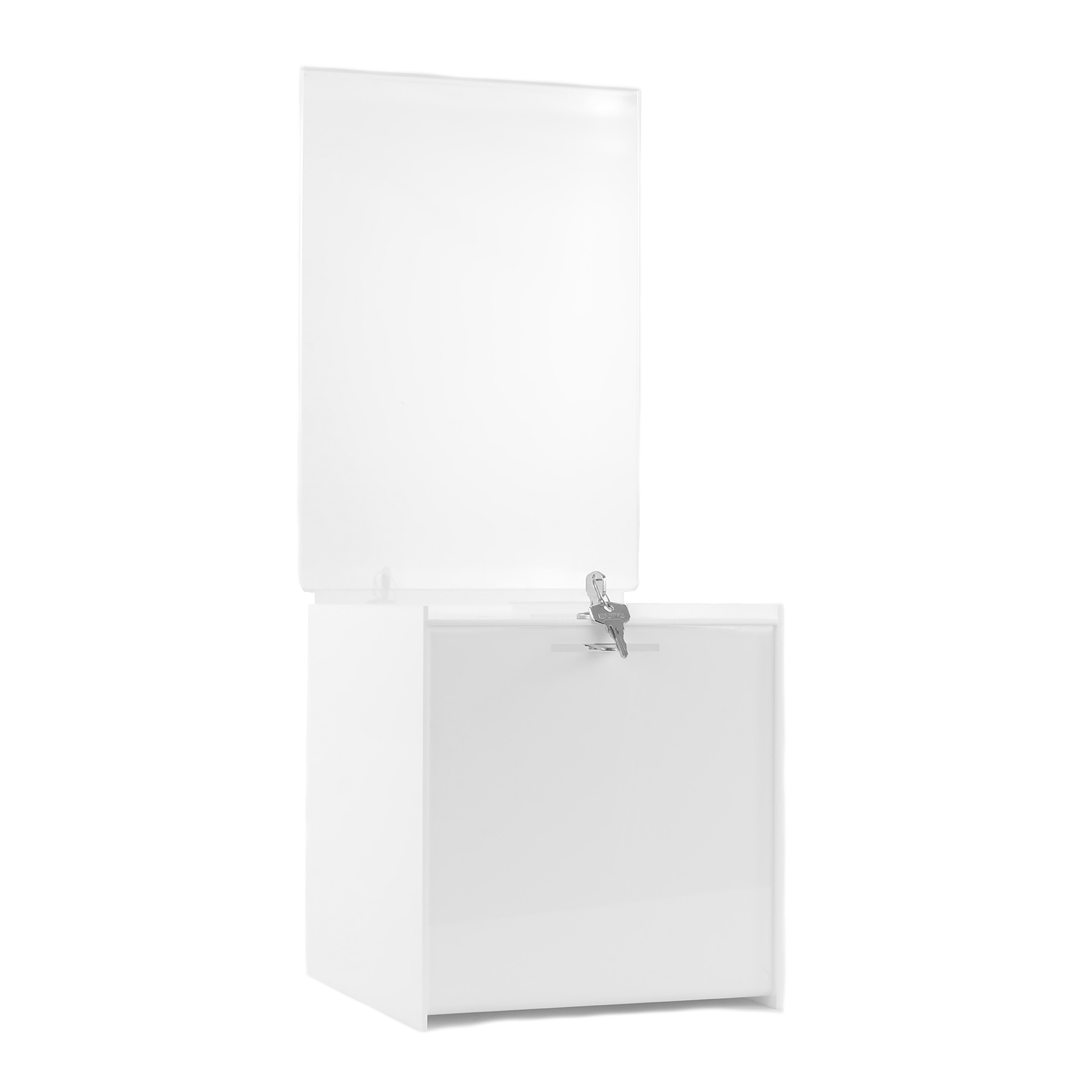 25601000 White cube with lock and card holder