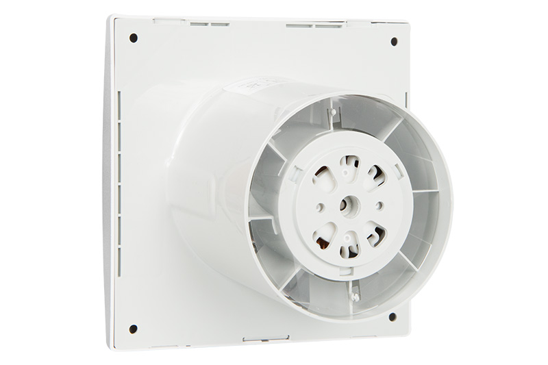 Badkamer-/ toiletventilator Silencio 100 T aluminium detail 2