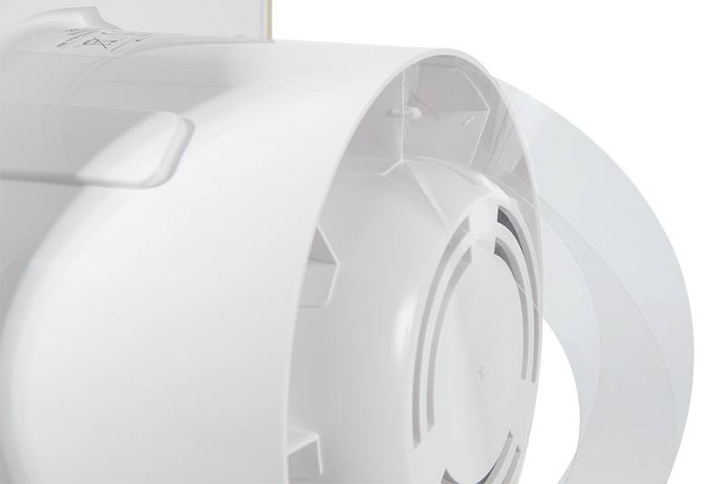 Badkamer-/ toiletventilator Silencio 150 wit detail 4