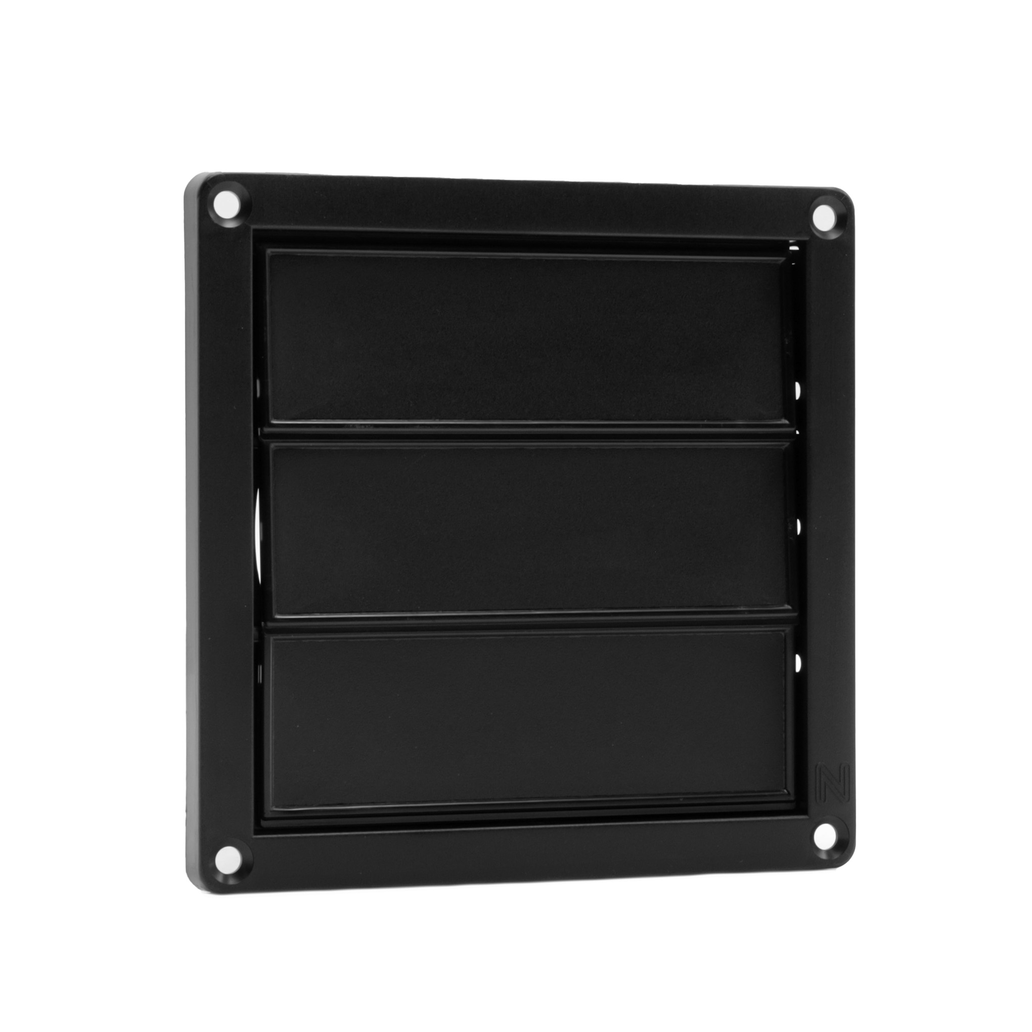 Universal flap grille (3 flaps) Ø100-130mm black