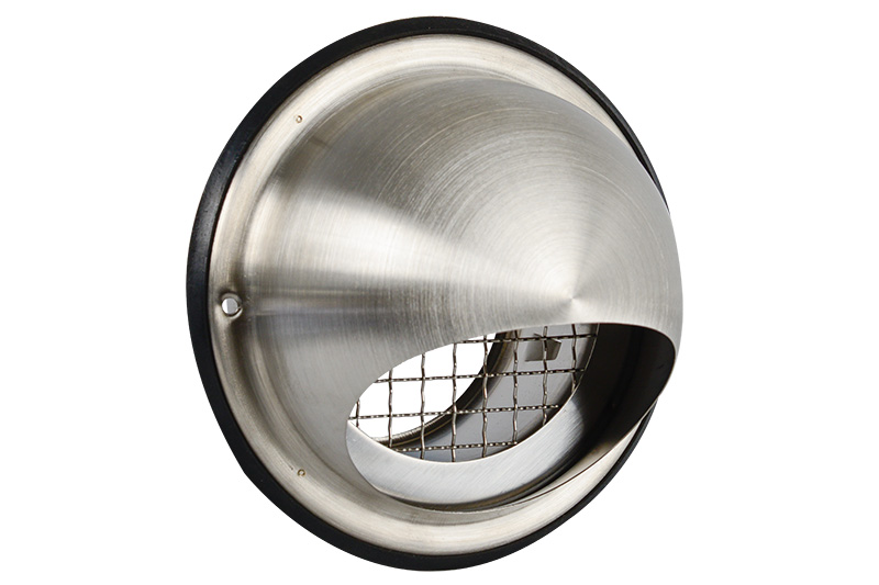 Stainless steel bulb grille Ø100mm, with wire mesh
