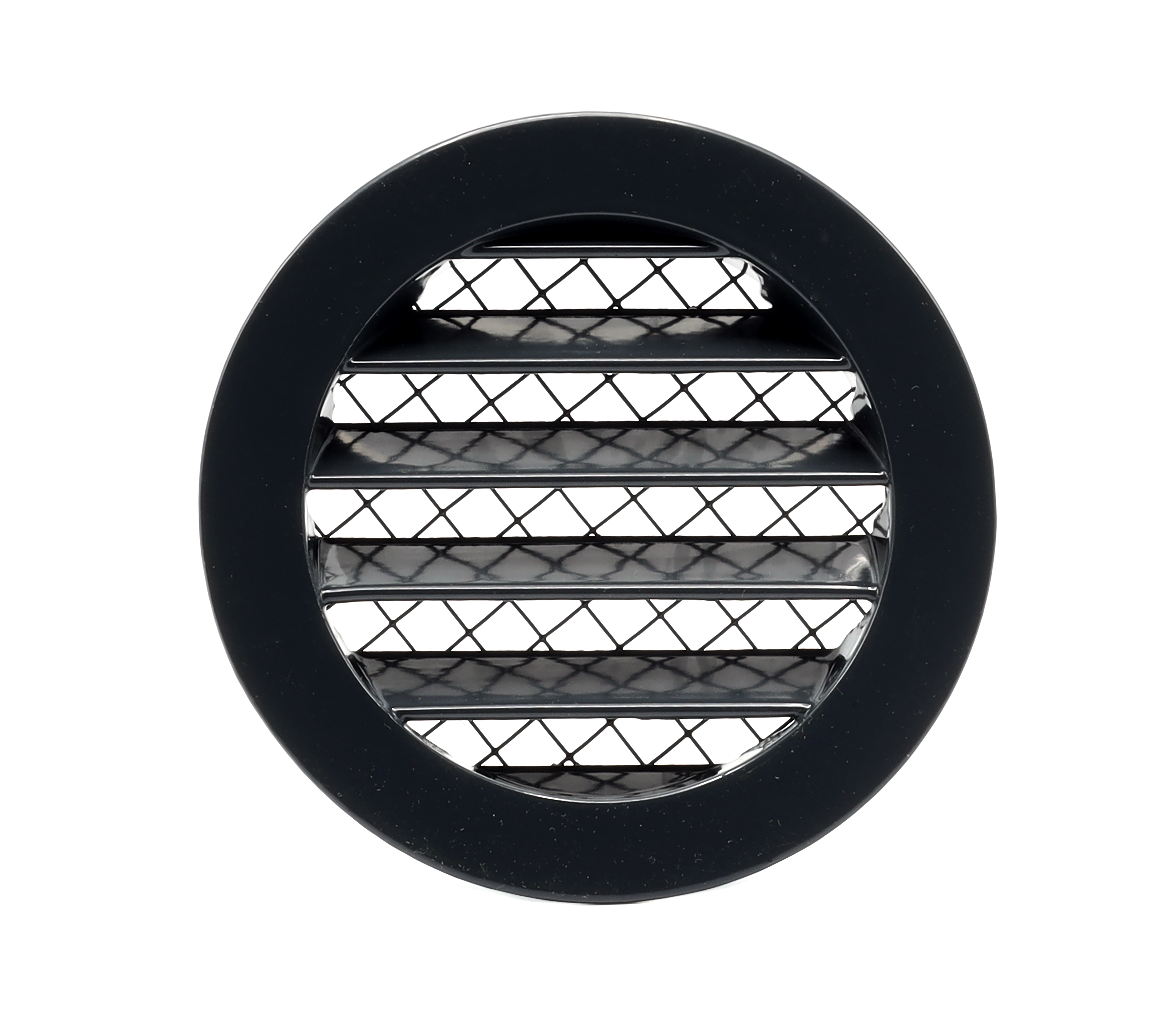 62701625 Aluminium louvred grille with wide mesh Ø150mm anthracite