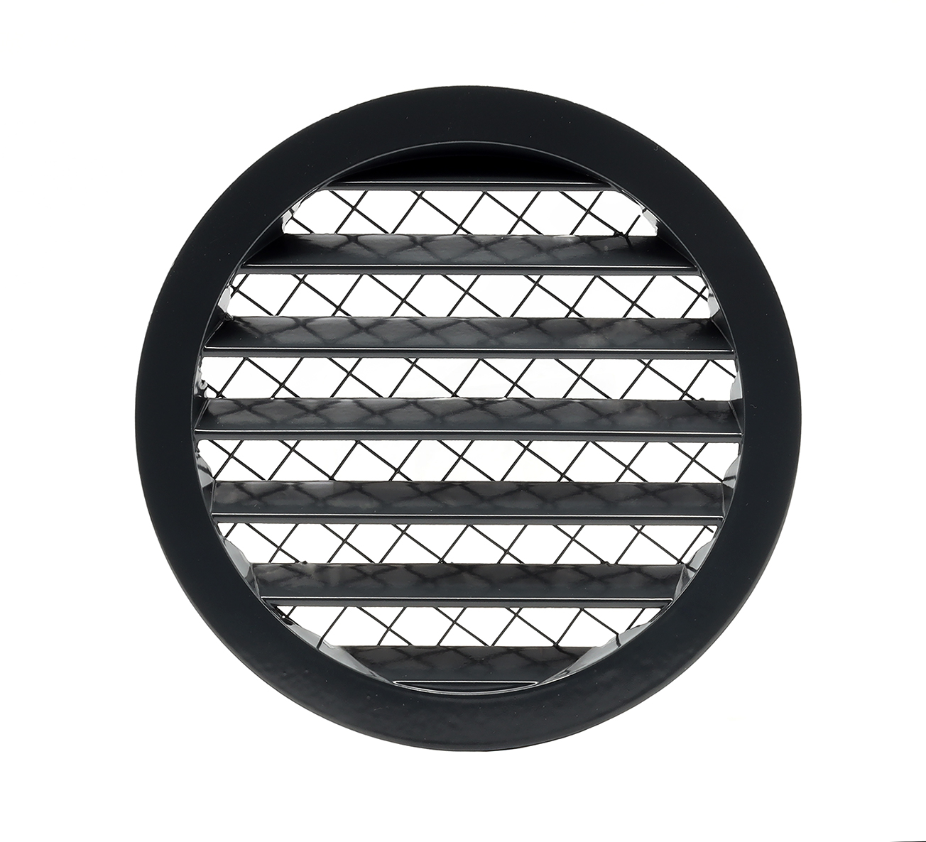 62701725 Aluminium louvred grille with wide mesh Ø160mm anthracite