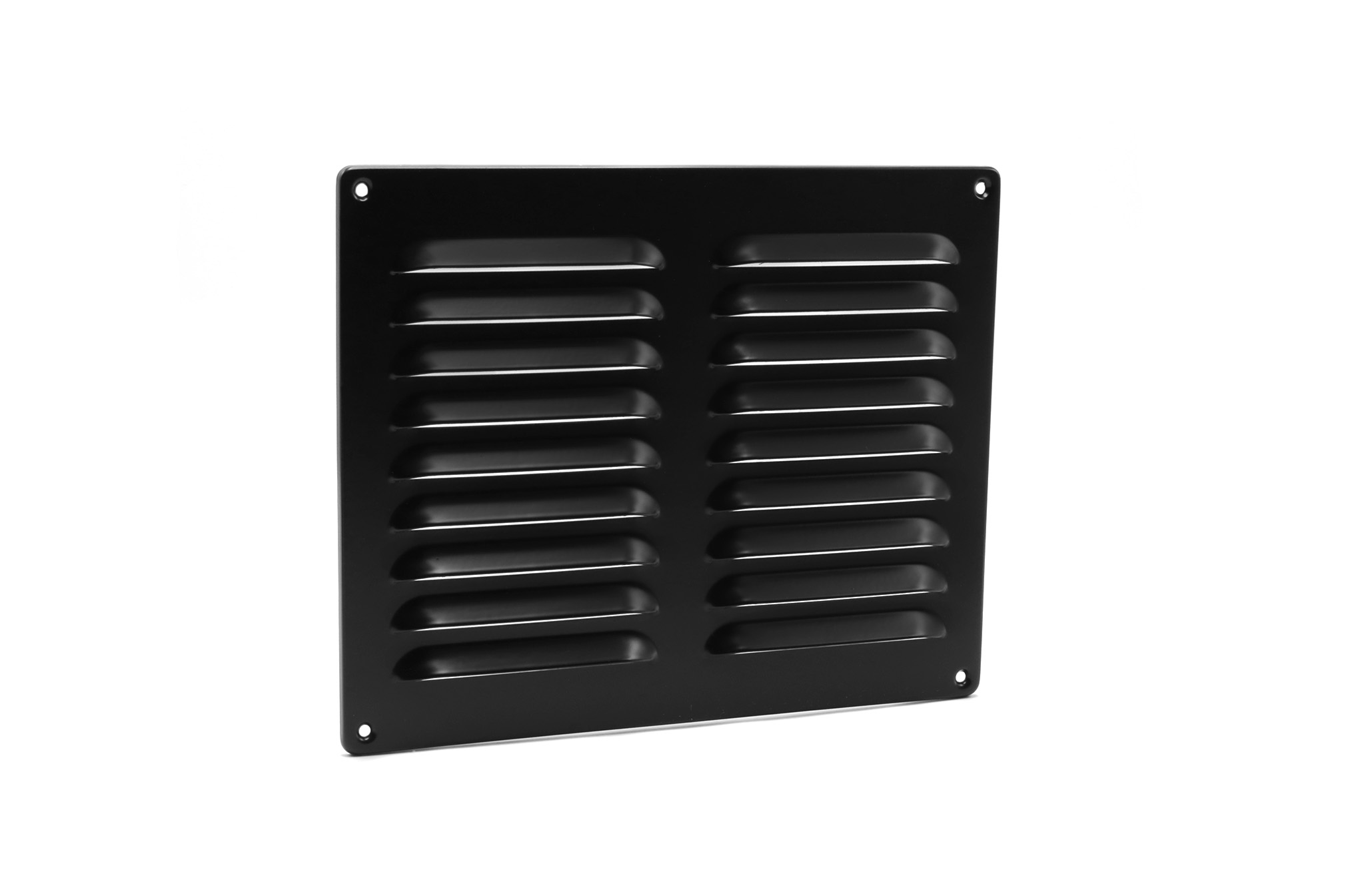 62901001 Aluminium grille 250x250mm hooked border Black RAL 9005