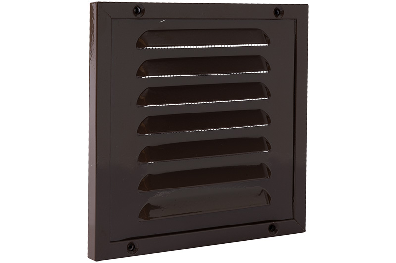 62908402 Aluminium framed ventilation grille w/ mesh 150x150mm brown