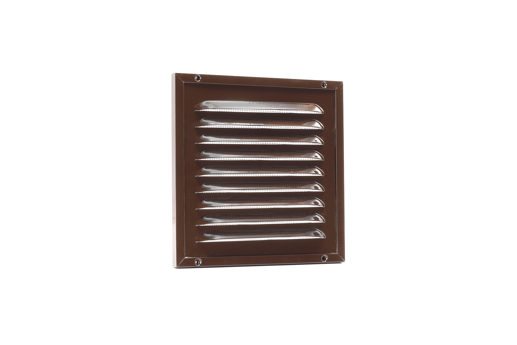 62908502 Aluminium framed ventilation grille w/ mesh 200x200mm brown