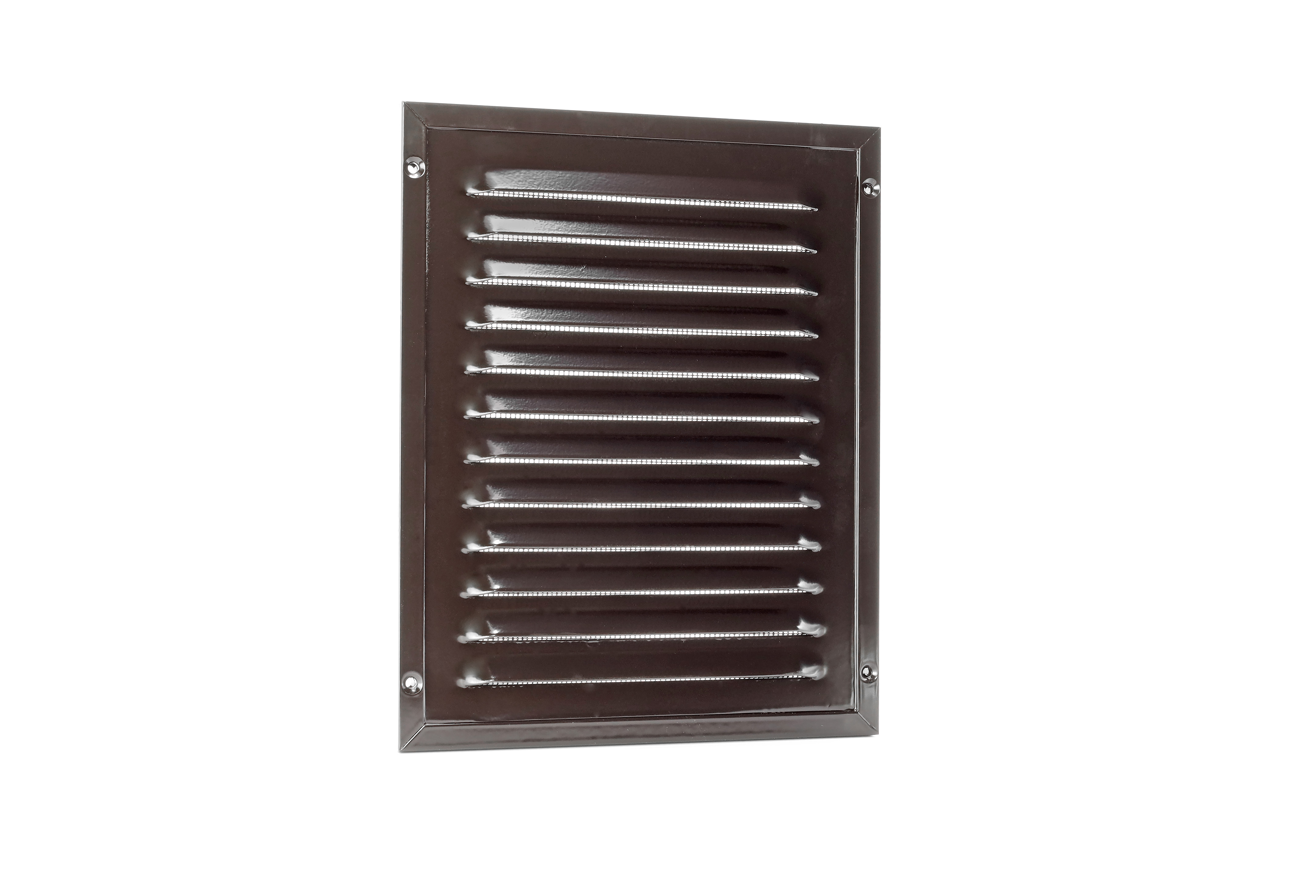 62908602 Aluminium framed ventilation grille w/ mesh 200x250mm brown