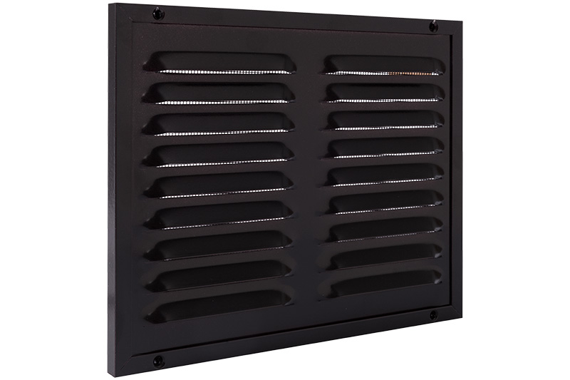 62908702 Aluminium framed ventilation grille w/ mesh 250x200mm brown