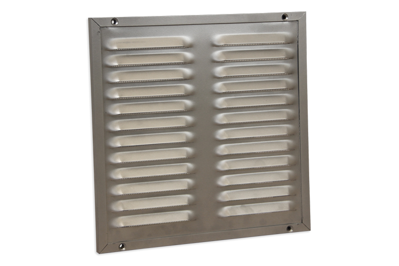 62908807 Alu framed ventilation grille w/ mesh 250x250mm RAL9006