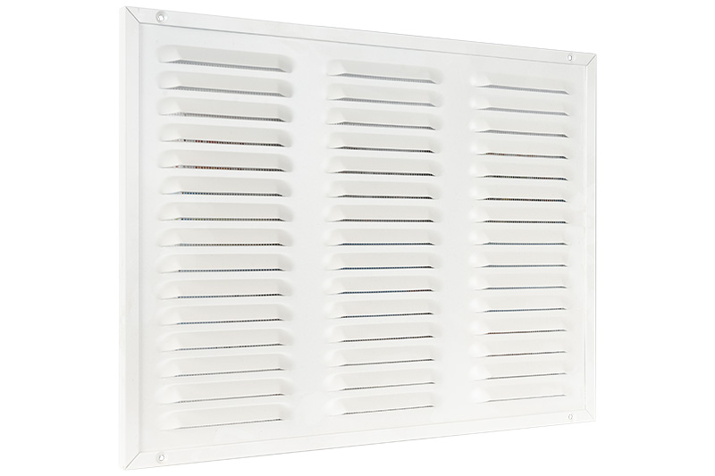 62909100 Aluminium framed ventilation grille w/ mesh 400x300mm white