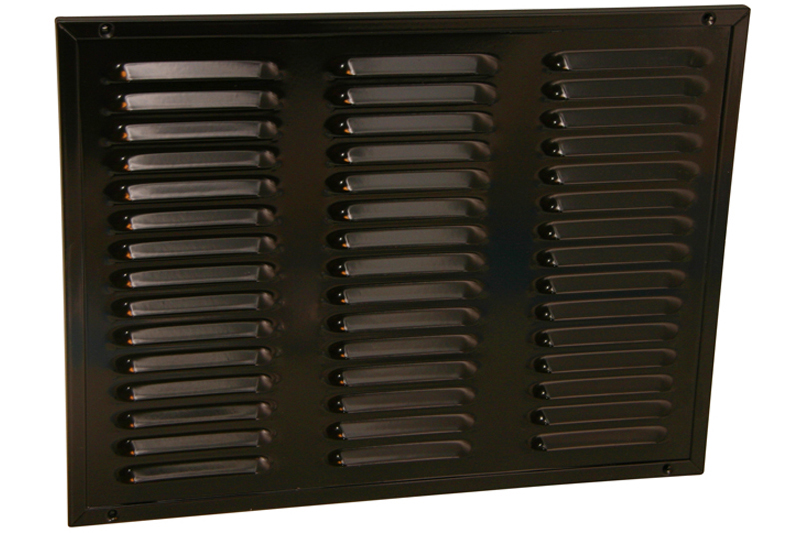 62909102 Aluminium framed ventilation grille w/ mesh 400x300mm brown