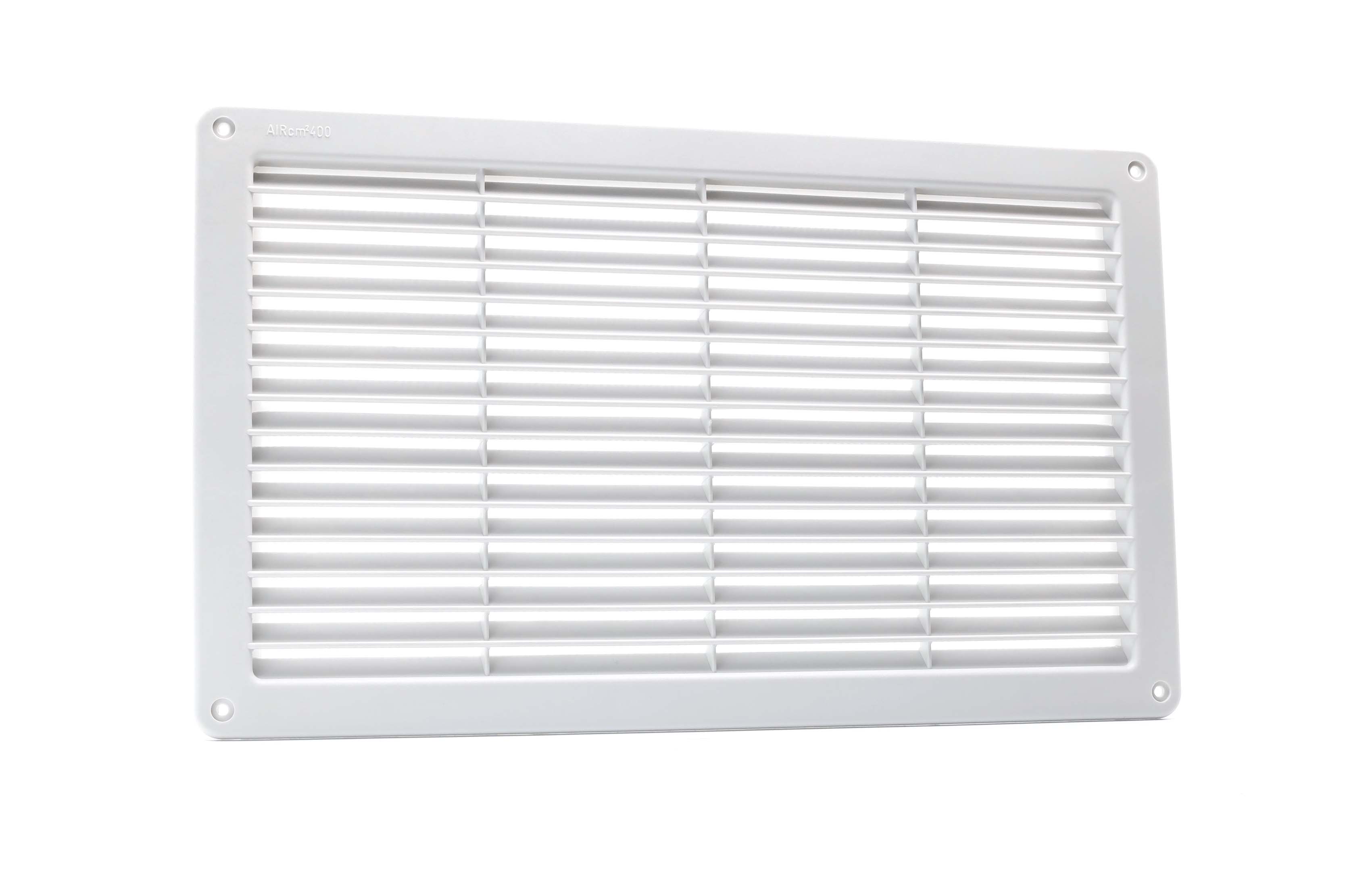 63001415 Plastic air vent with mesh 370x223mm light grey