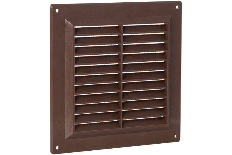 63002102 Louvred grille 150x150mm Brown