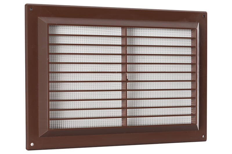 63002302 Louvred grille 250x170mm Brown