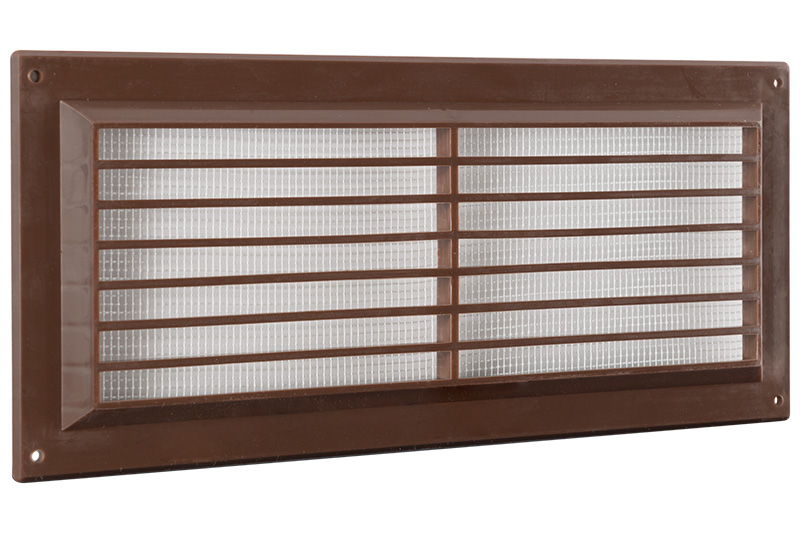 63002402 Louvred grille 130x300mm Brown