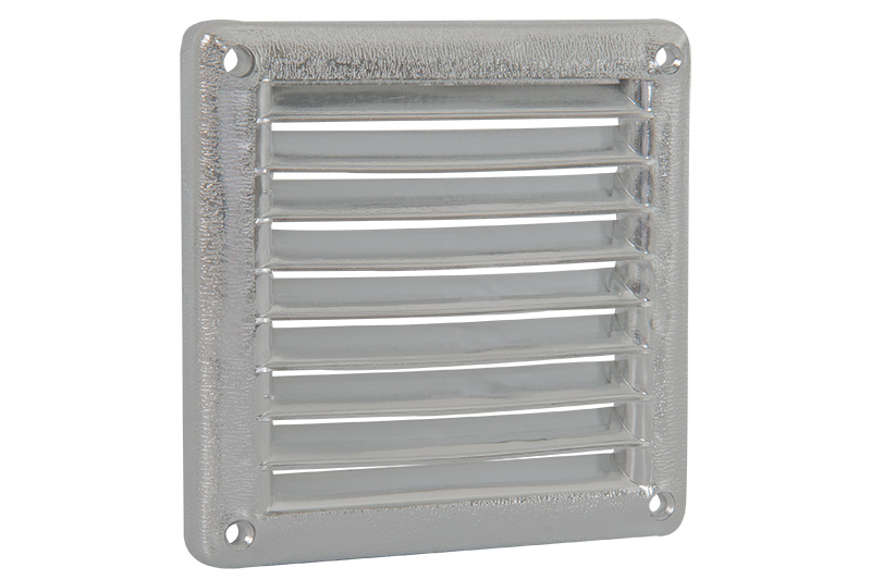 Square louvred grille 100x100mm  100x100mm chrome