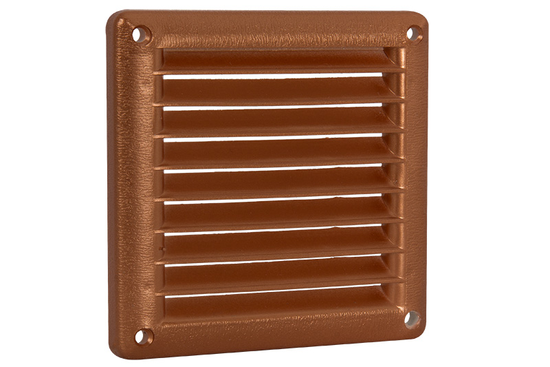Square louvred grille 100x100mm  100x100mm copper