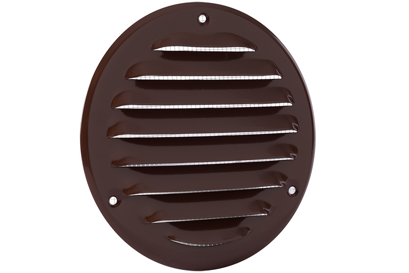 63301102 Louvred grille Ø100mm Brown