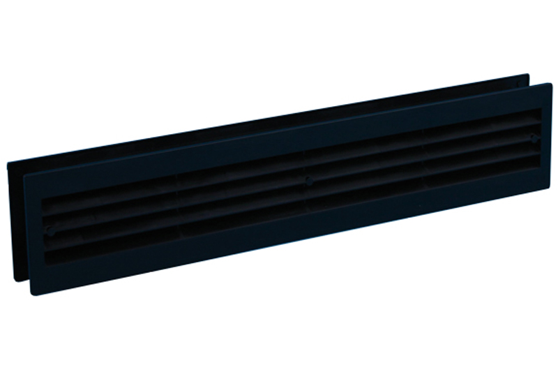 Kunststof deurventilatierooster 455x90mm zwart