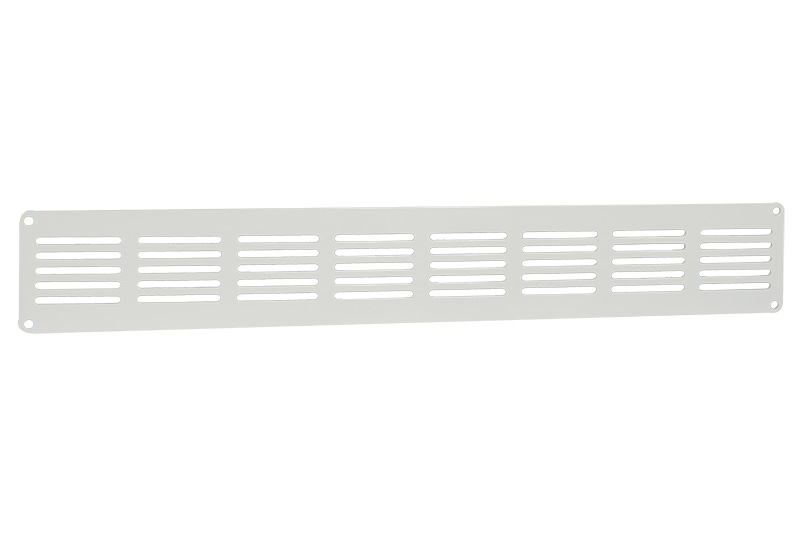 Aluminium flat plinth vent 400x60mm white