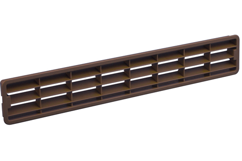 Plastic louvred grille 458x75mm bronze