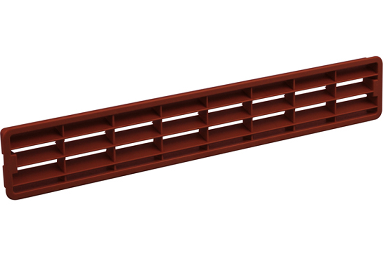 Plastic louvred grille 458x75mm copper