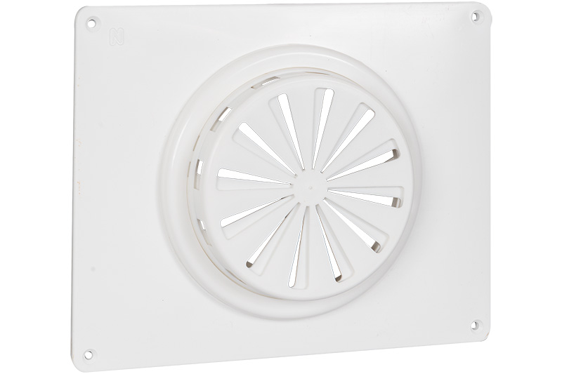 Adjustable ventilation grid plastic with base plate white