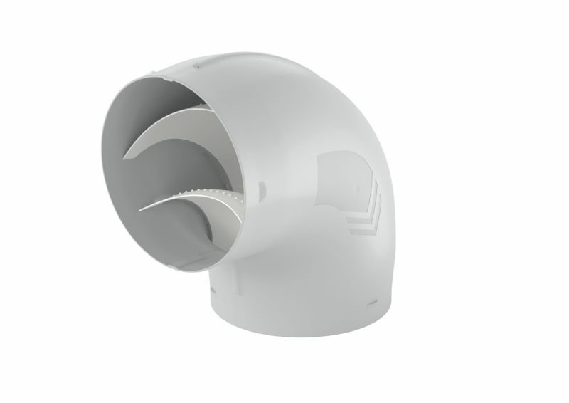 65904015 Hoekstuk Eco+ Flex verticaal Ø150mm lichtgrijs