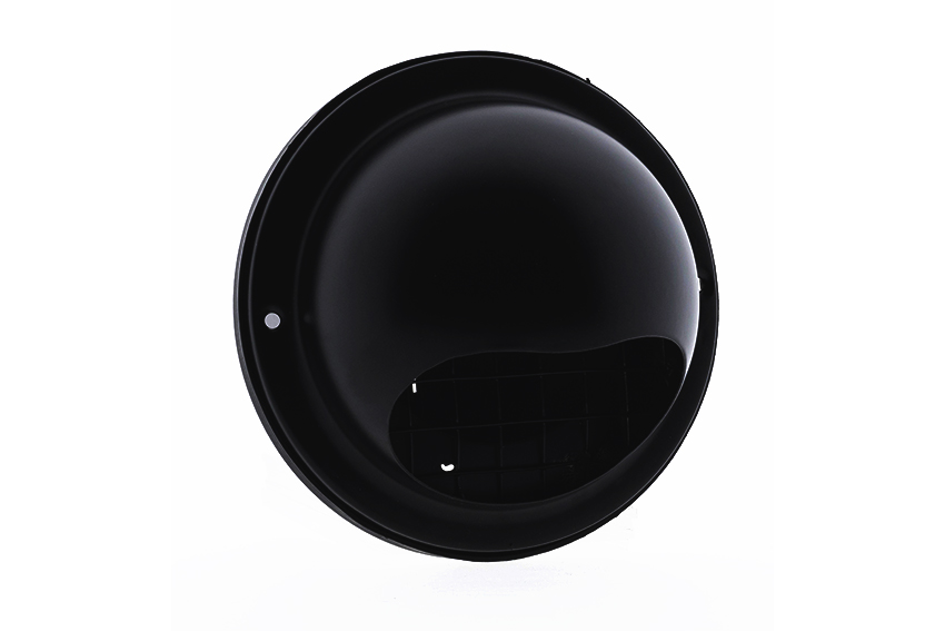 66500101 Steel ball diffuser w/ check valve+grofm. mesh Ø100mm black