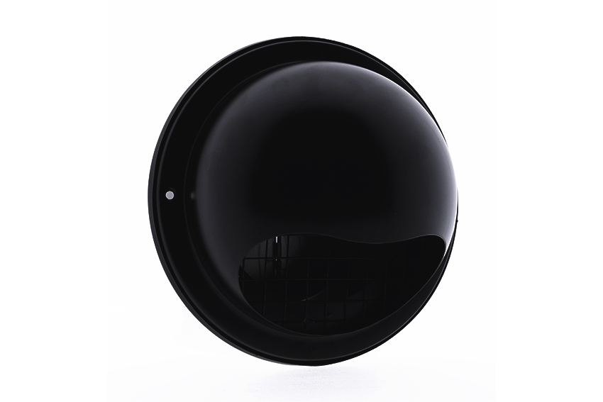 66500201 Steel ball diffuser w/ check valve+grofm. mesh Ø125mm black