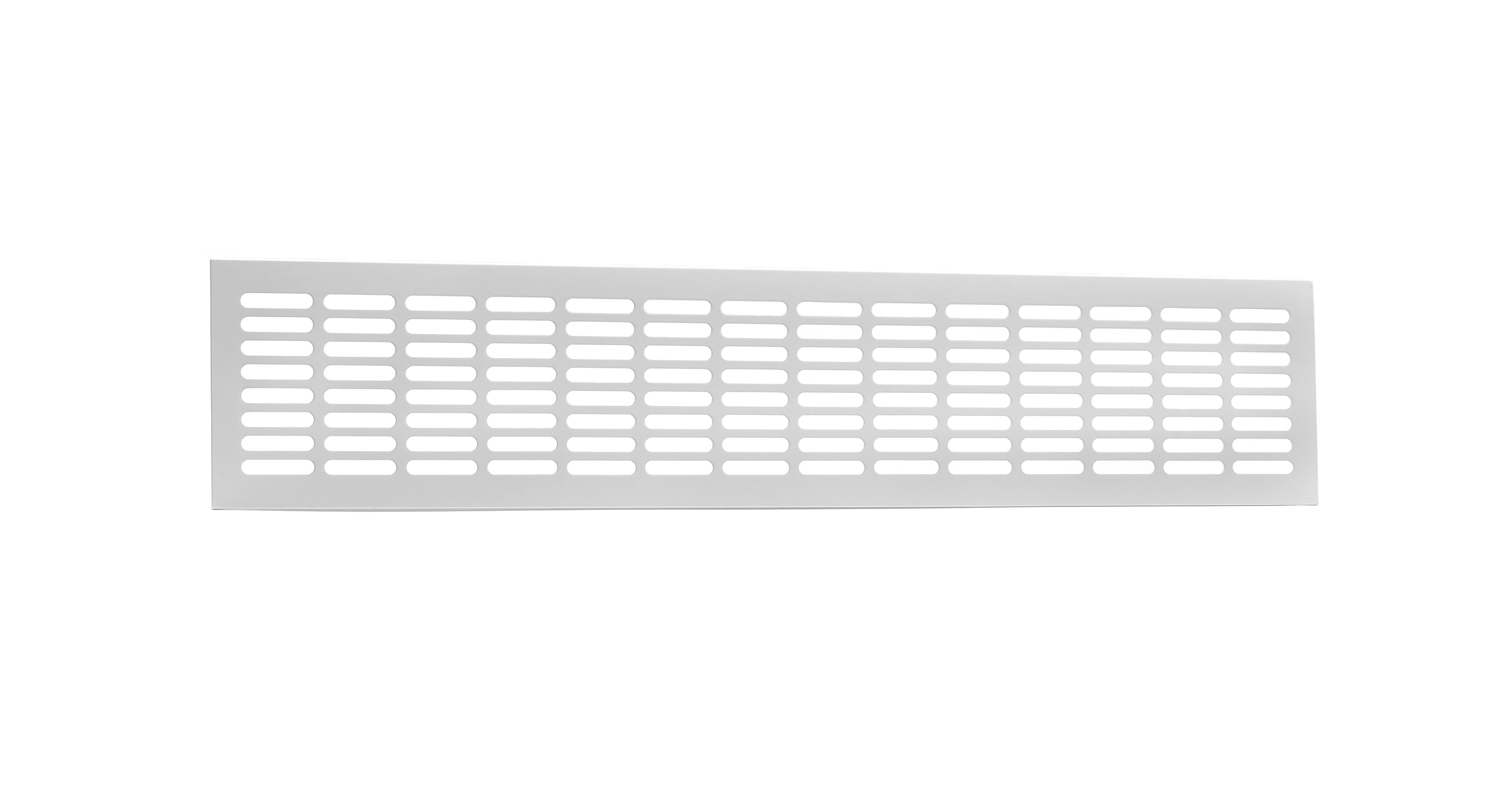 66700100 High capacity skirting grille 500x100mm Alu. White