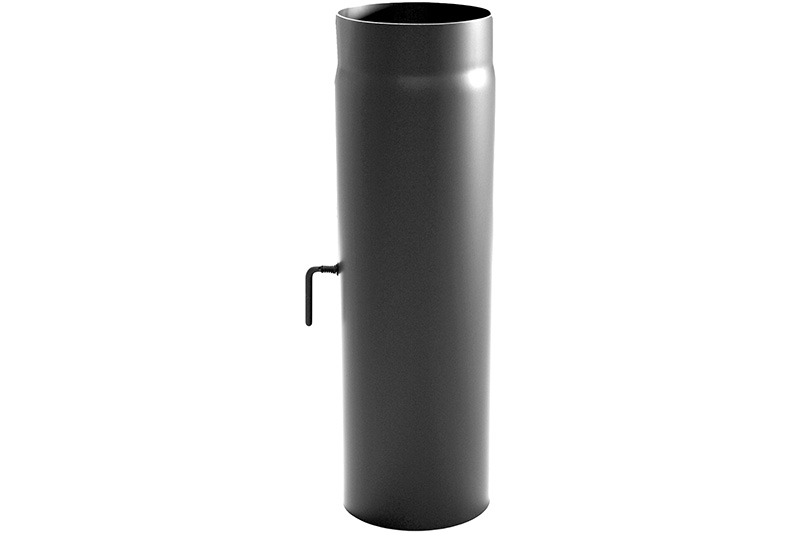 Black steel Ø130mm pipe 1000mm + valve