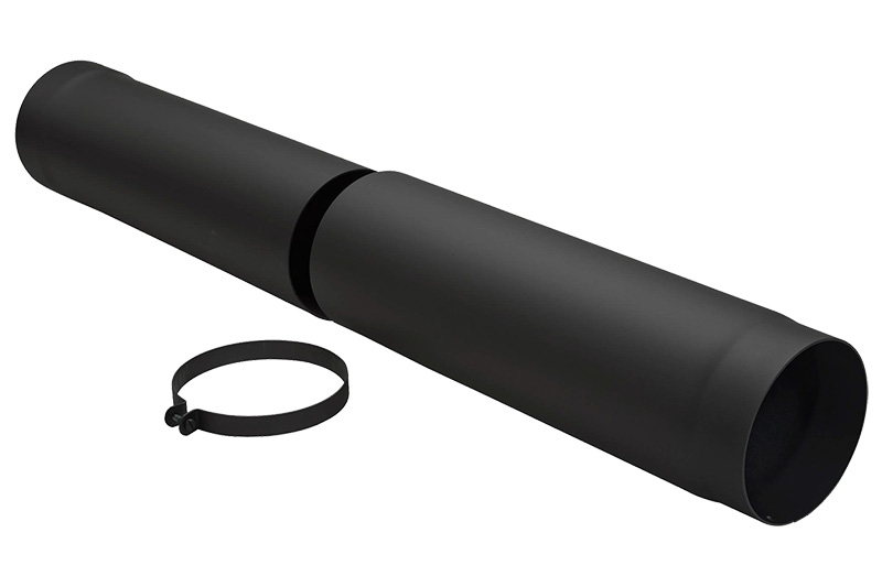 68754201 Black steel Ø150mm adaptor pipe 500 to 800mm