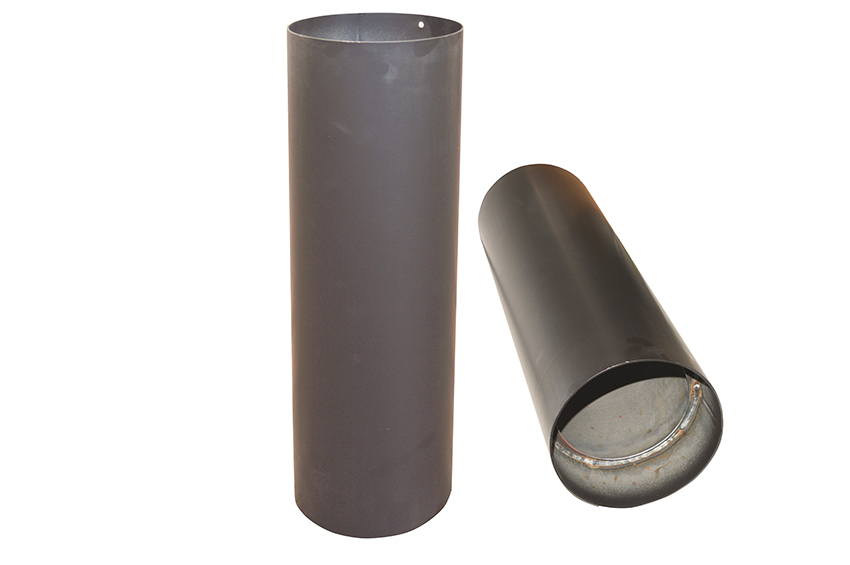 Black steel Ø150 mm pipe 500mm + condensation trap