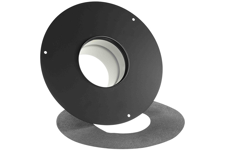68761601 Pellet stove Ø80mm Cover plate with sleeve black