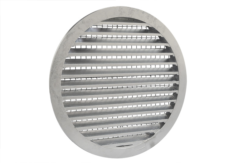 Ventilation grilles with fixed louvres - round