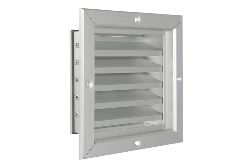 Wall vent with fixed louvres